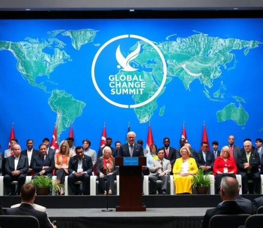 Global leaders gather for a climate change summit amidst rising environmental concerns.